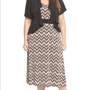 R&M Richards Brown Chevron Dress